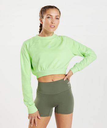 Gymshark Training Cropped Sweater Ženske Accessories Zelene | HR 3775KOR